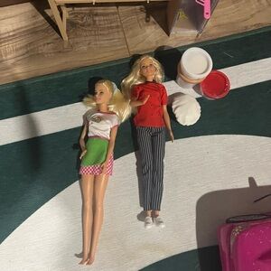 Barbie pizza, kitchen, and grocery store Fashion Dolls with Outfits